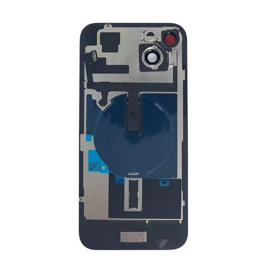 Face arrière iPhone 15 Plus avec vitre caméra, nappe NFC ORI et flash